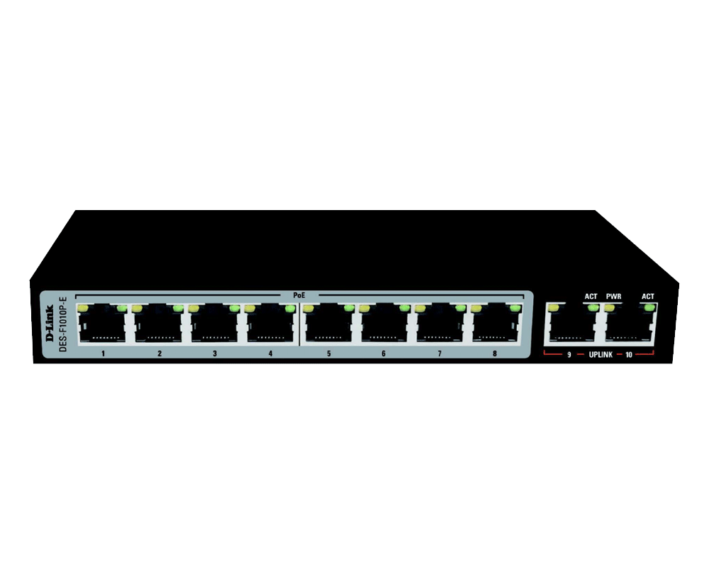 سوییچ 10 پورت poe دی-لینک مدل DES-F1010P-E